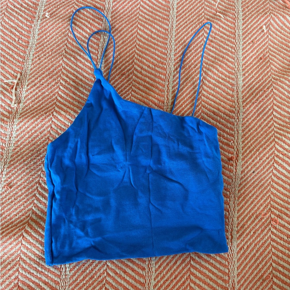 Zara Asymmetrical Strap Detail Crop Top